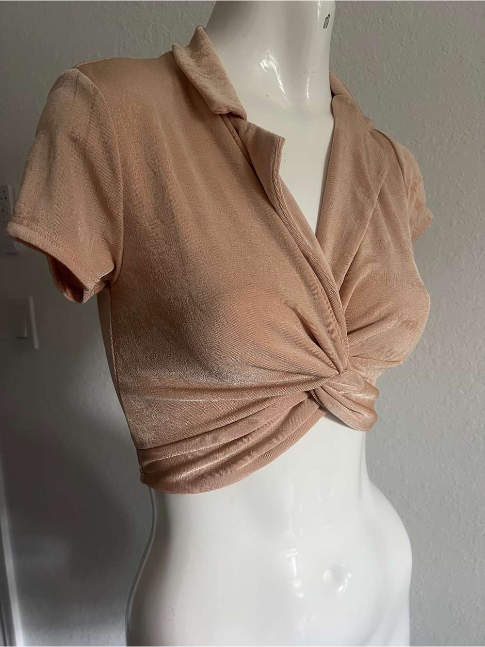 Twist-Front Crop Top in Tan / Blush XS Lulu’s